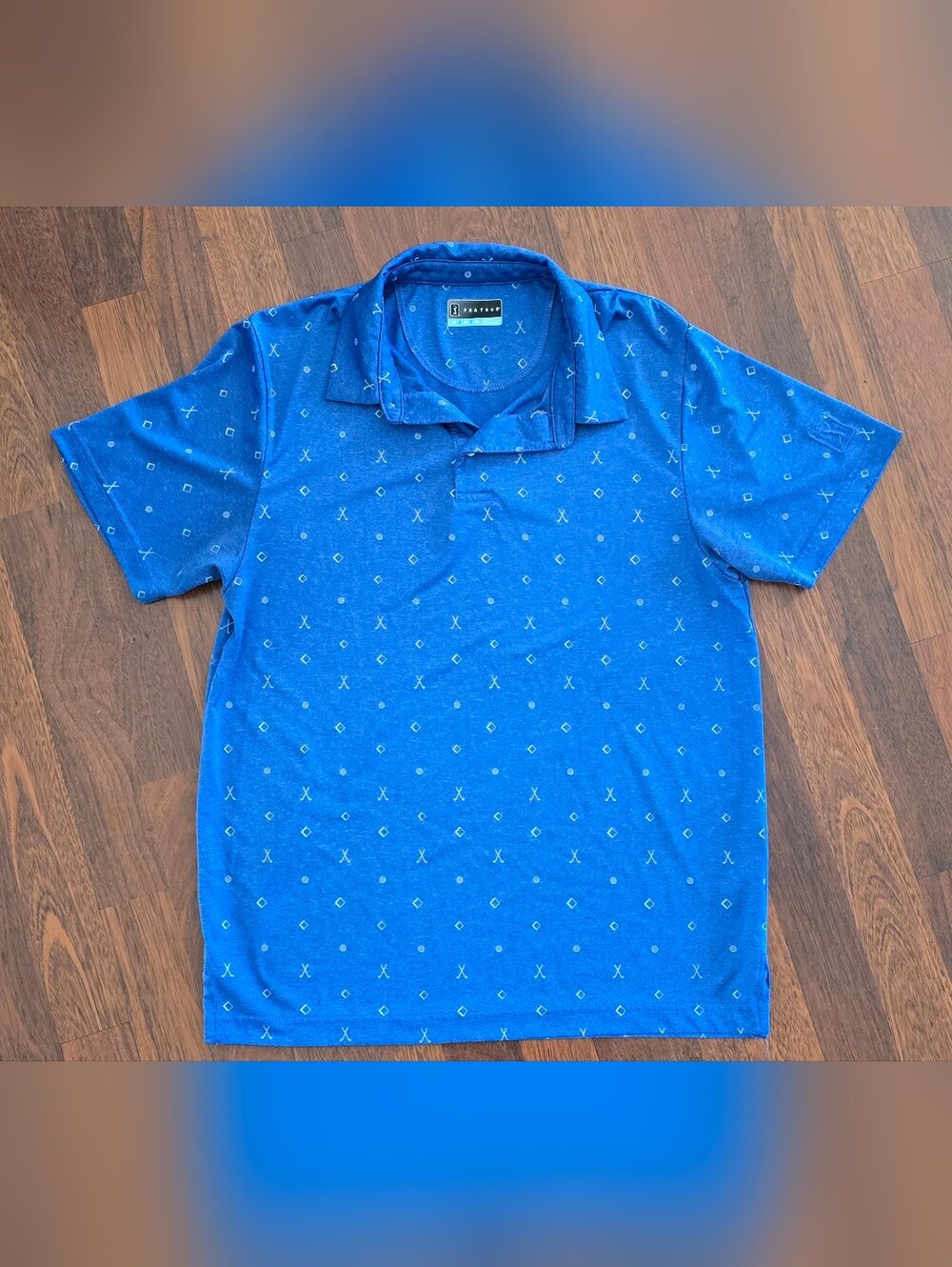 Mens Blue PGA Tour Golf Polo Size M